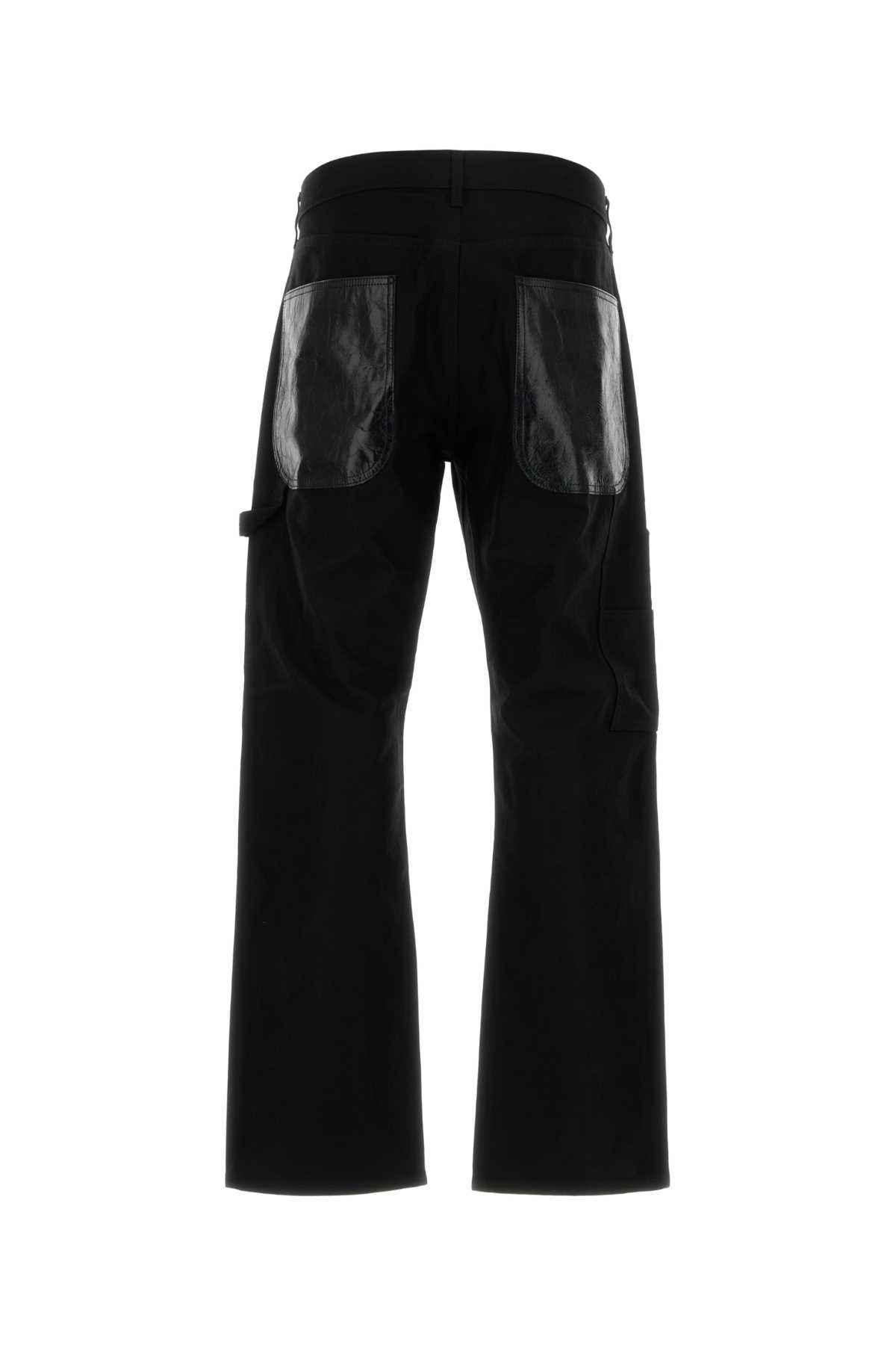 Junya Watanabe Cotton Wide Leg Trousers Featuring Pockets In Black