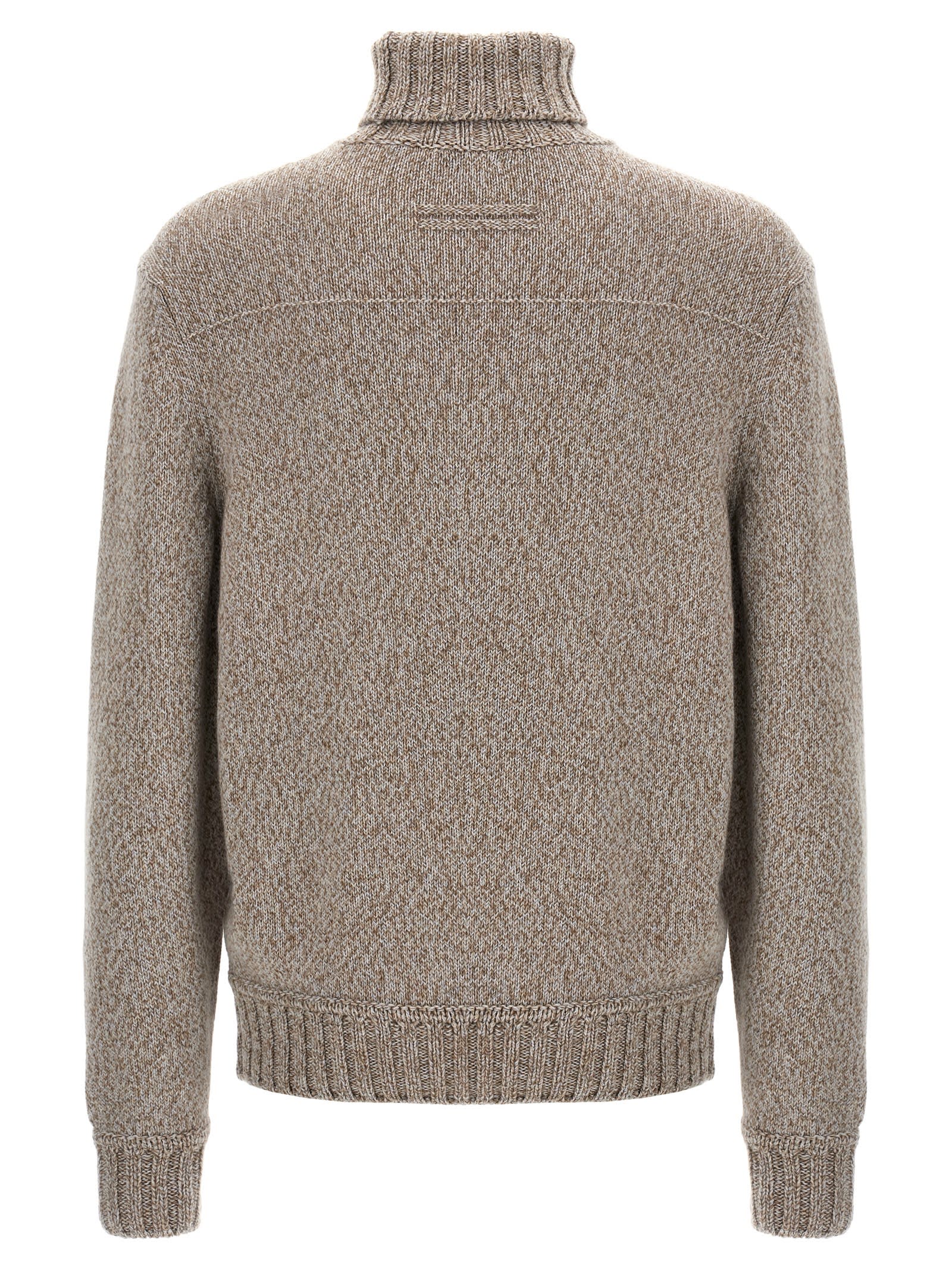 Shop Zegna Turtle-neck Sweater In Beige