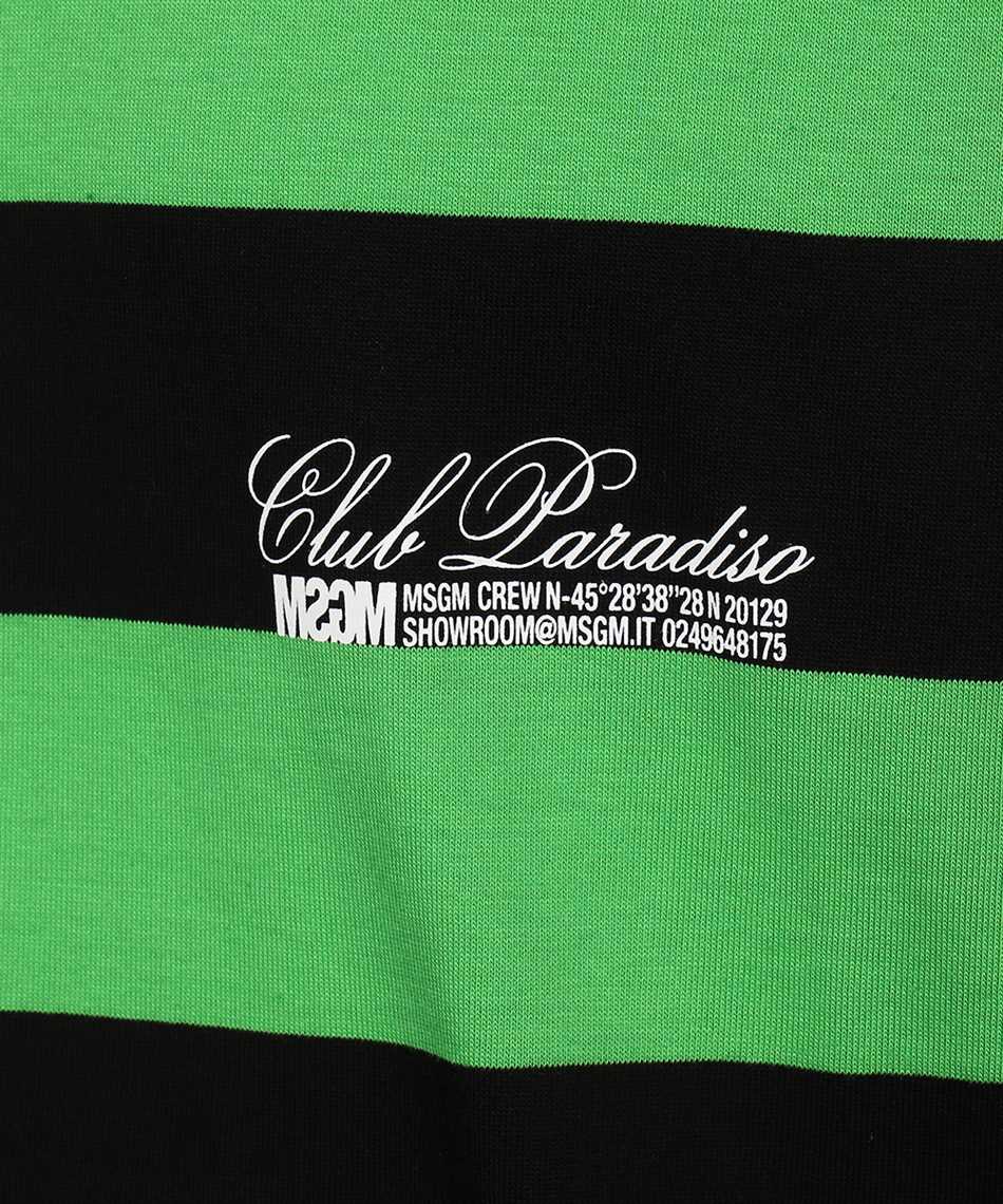 Msgm Striped-pattern Cotton T-shirt In Green
