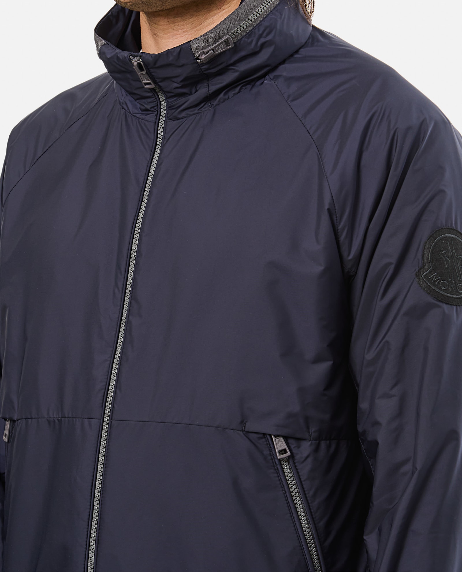 Moncler Navy Blue Octano Recycled Nylon Jacket In Blue