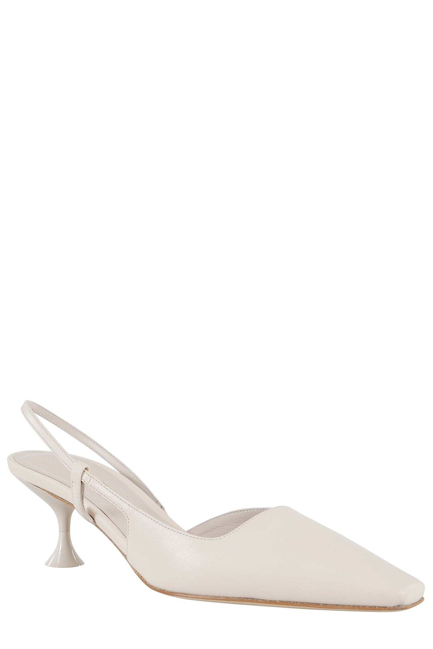 3juin Kira Calf Leather Slingback Pumps In Milk