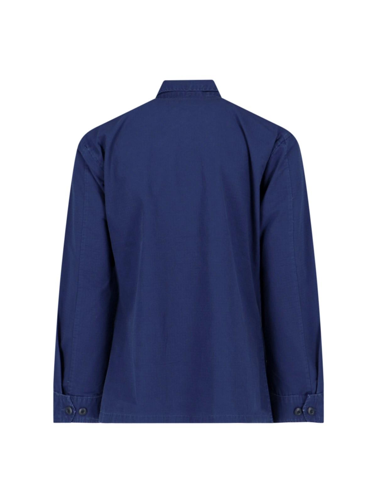 Shop Polo Ralph Lauren Shirt Jacket In Newport Navy