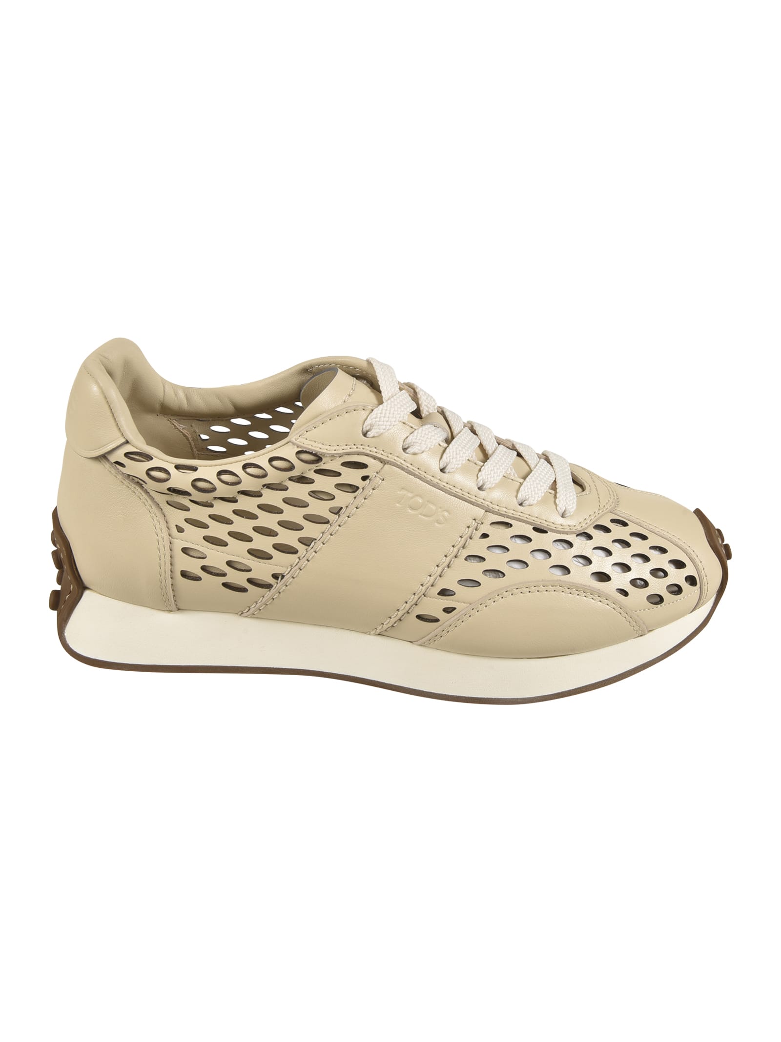Tod's Active 26l Laser Hole Sneakers In Stucco