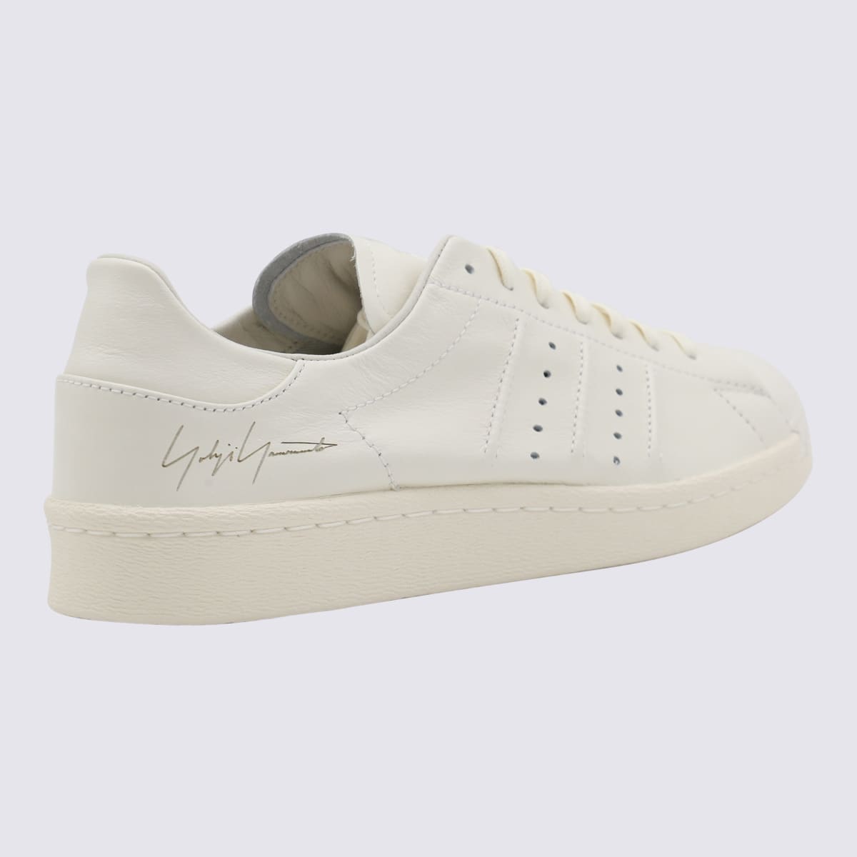 Shop Y-3 White Leather Sneakers