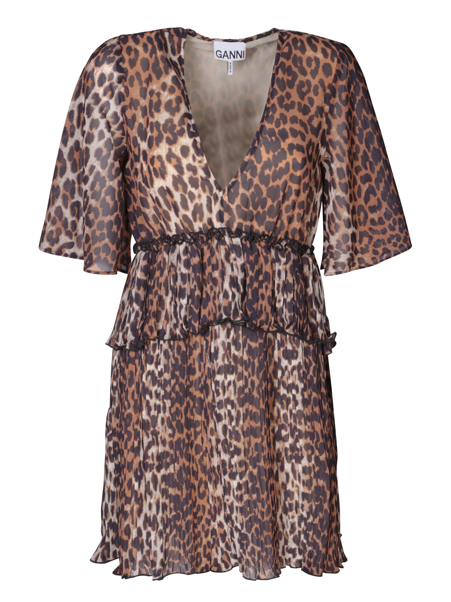 Leopard Georgette Mini Dress