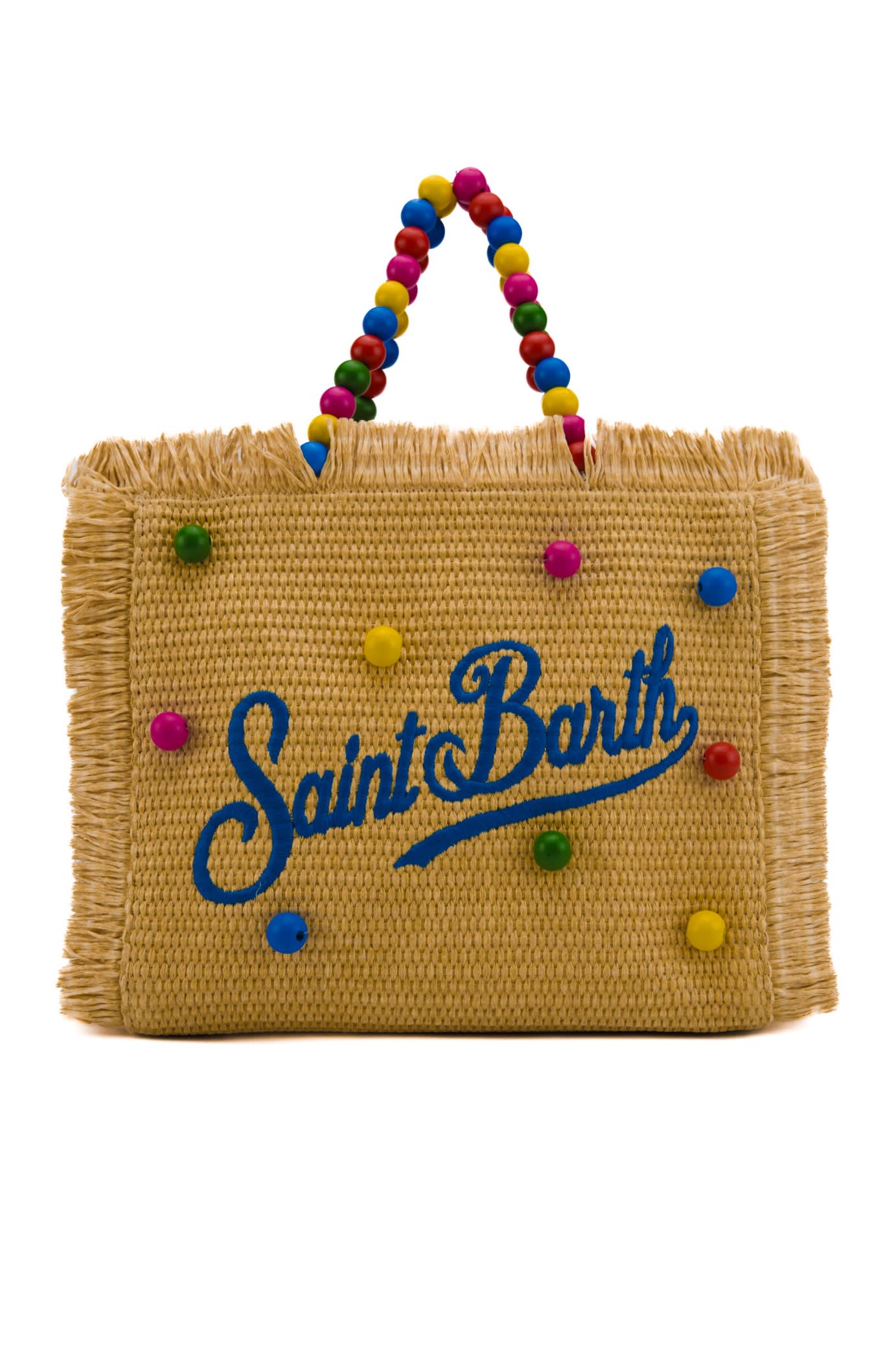 Colette Bag In Wood Beads Multicolor Straw