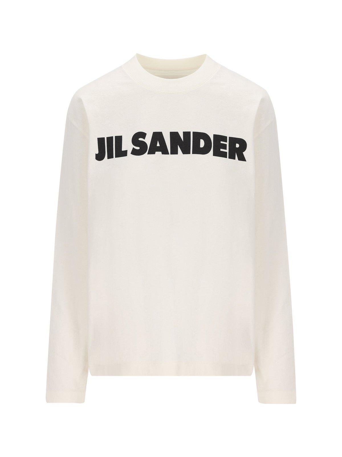 Shop Jil Sander Long-sleeved Crewneck T-shirt In White