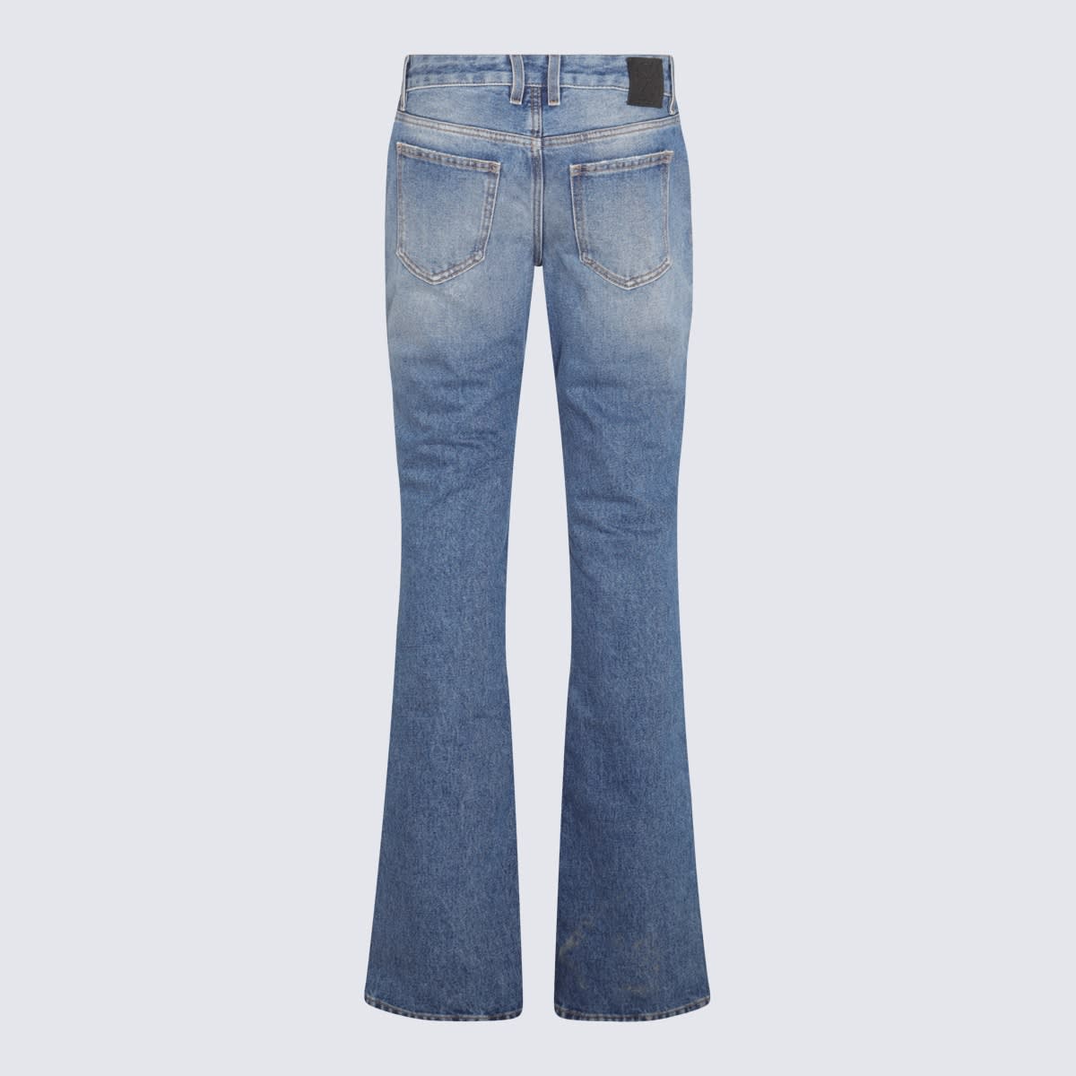 Shop Off-white Blue Denim Flared 5 Pockets Jeans