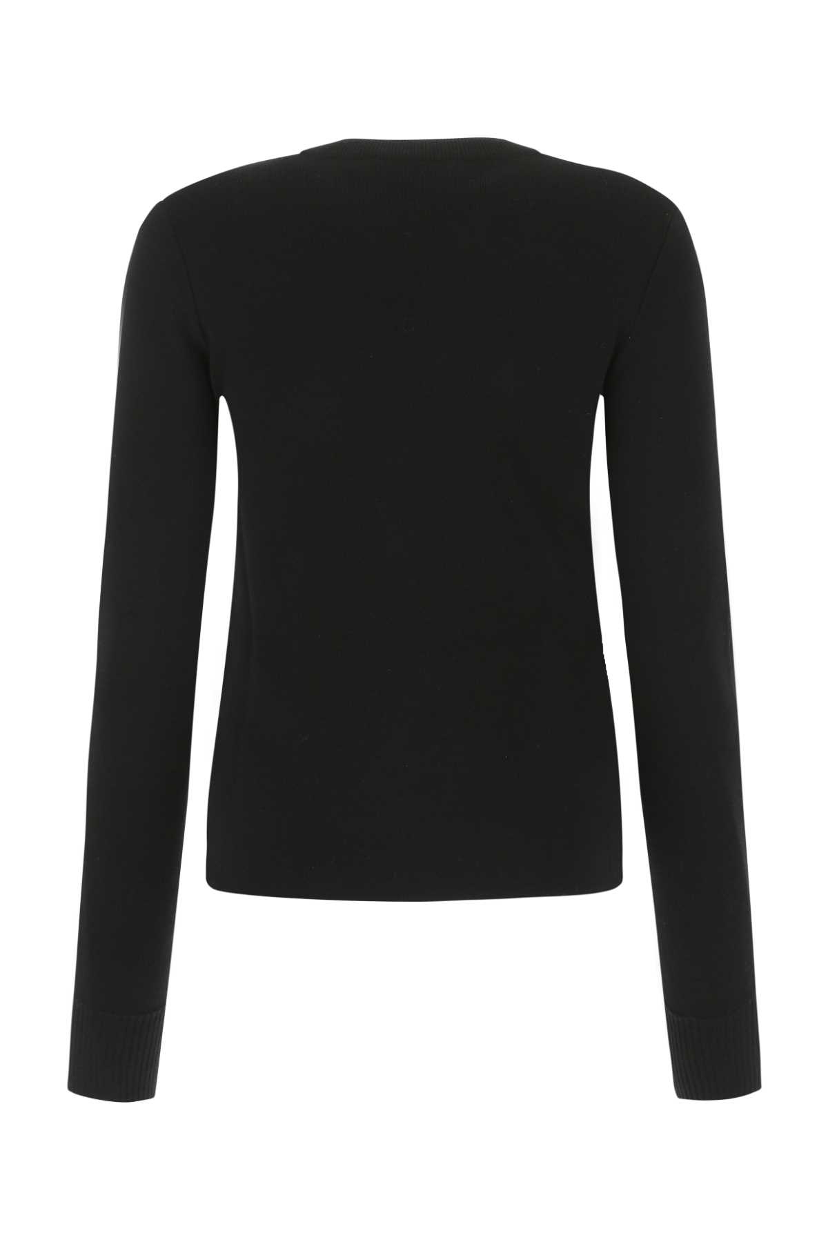 Alexander Mcqueen Translucent Ribbed-knit Crew-neck Jumper In 1000
