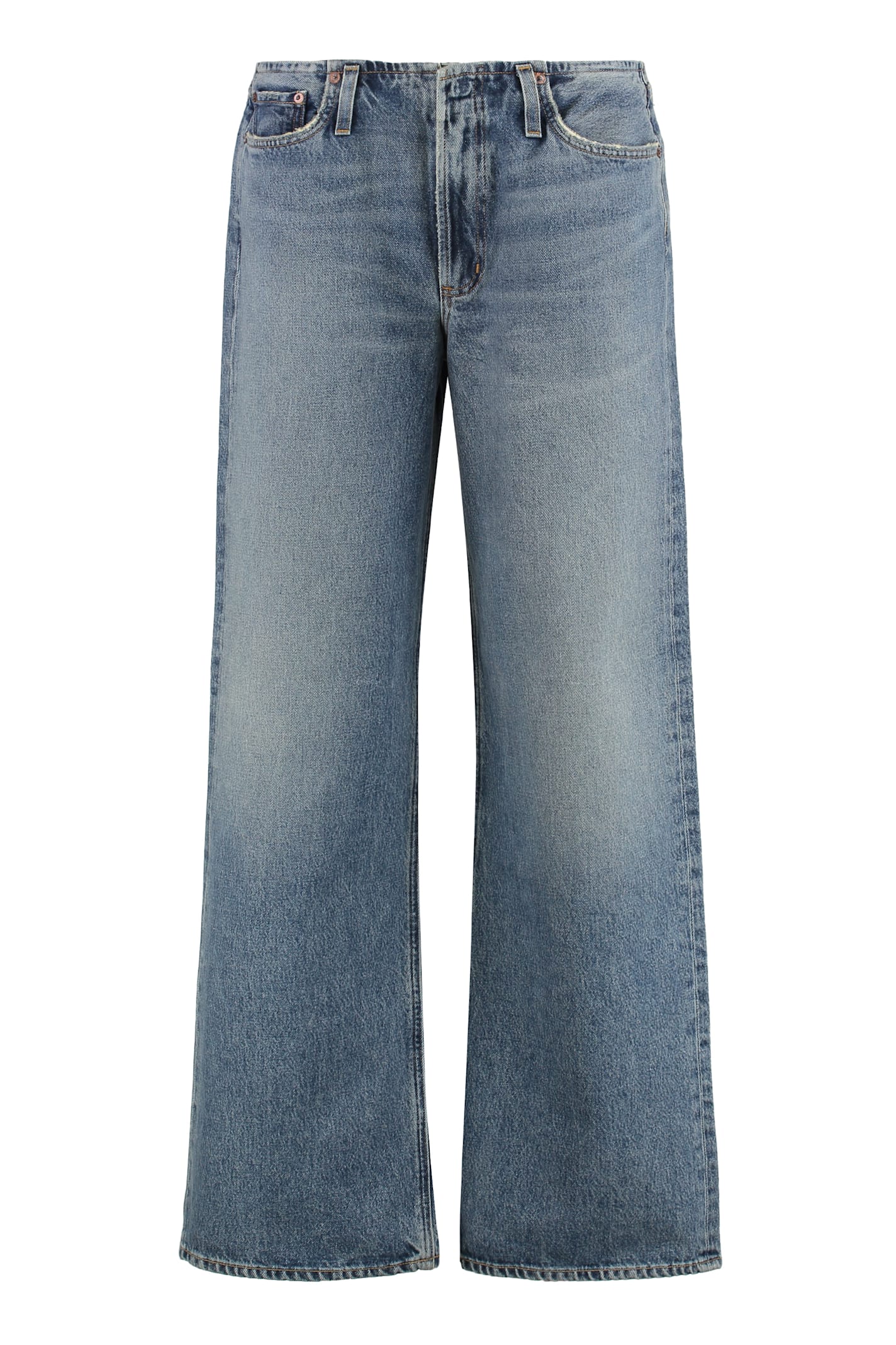 Shop Agolde Lex Wide-leg Jeans In Denim
