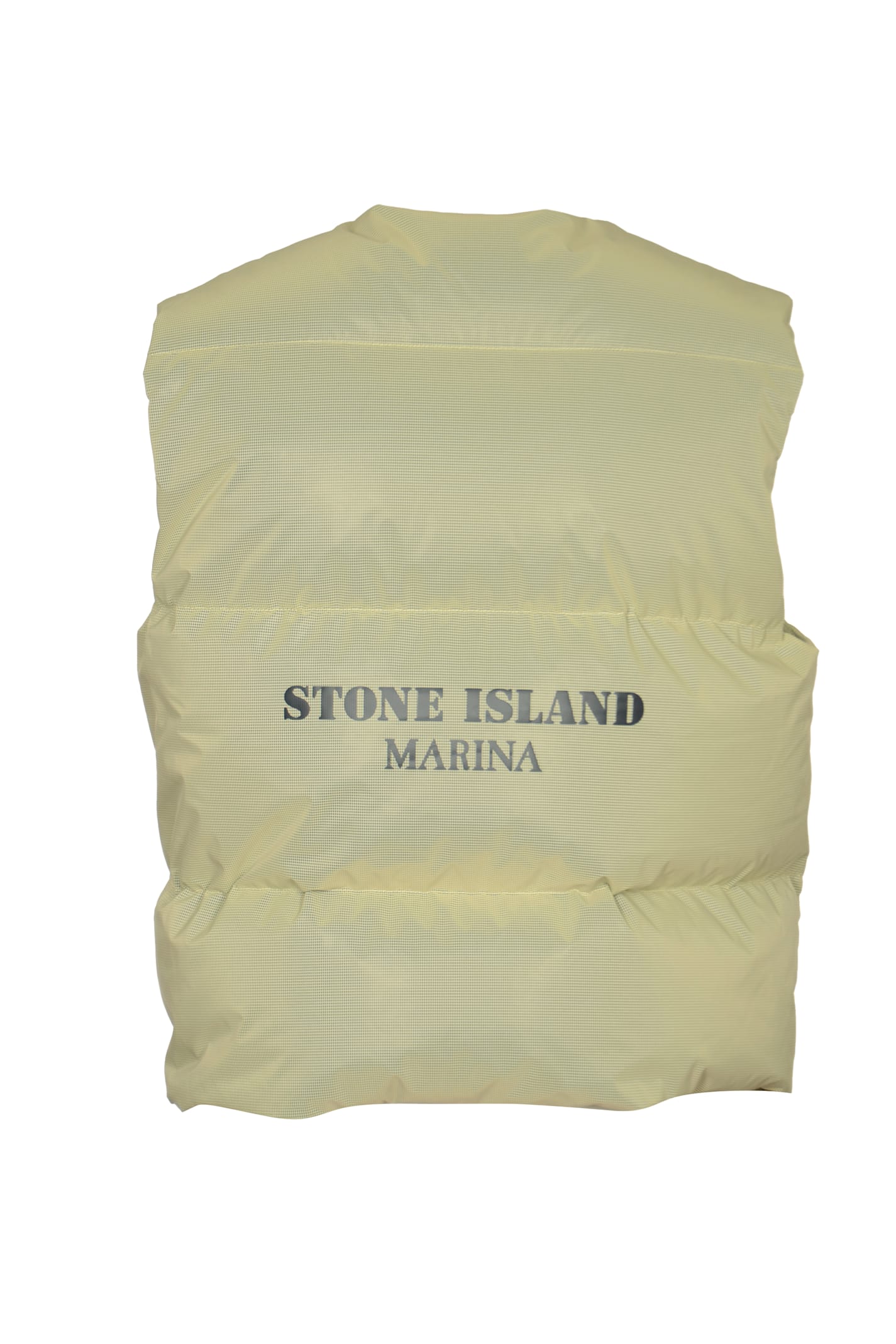 Shop Stone Island Zip-up Down Vest In Butter