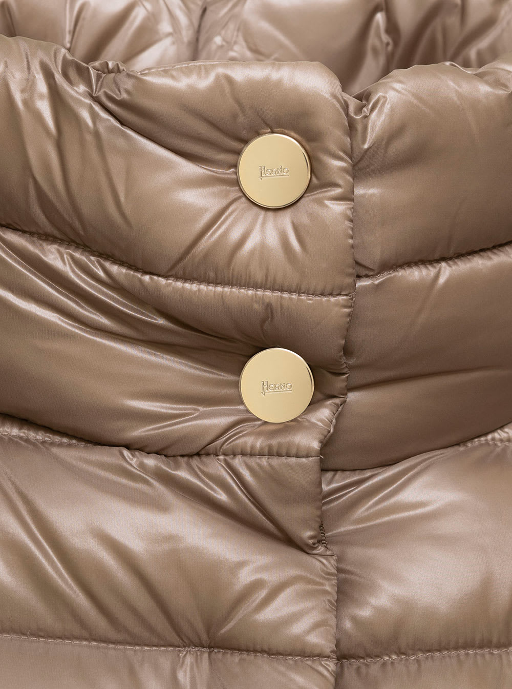 Herno Womans Amelia Taupe Colored Nylon Down Jacket In Nude & Neutrals