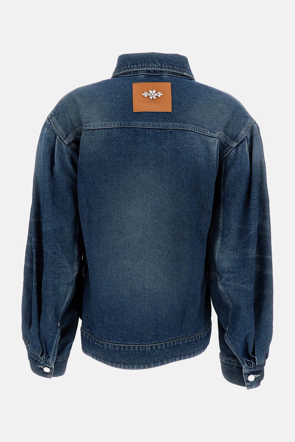 Simone Rocha Long-sleeved Denim Jacket In Blue
