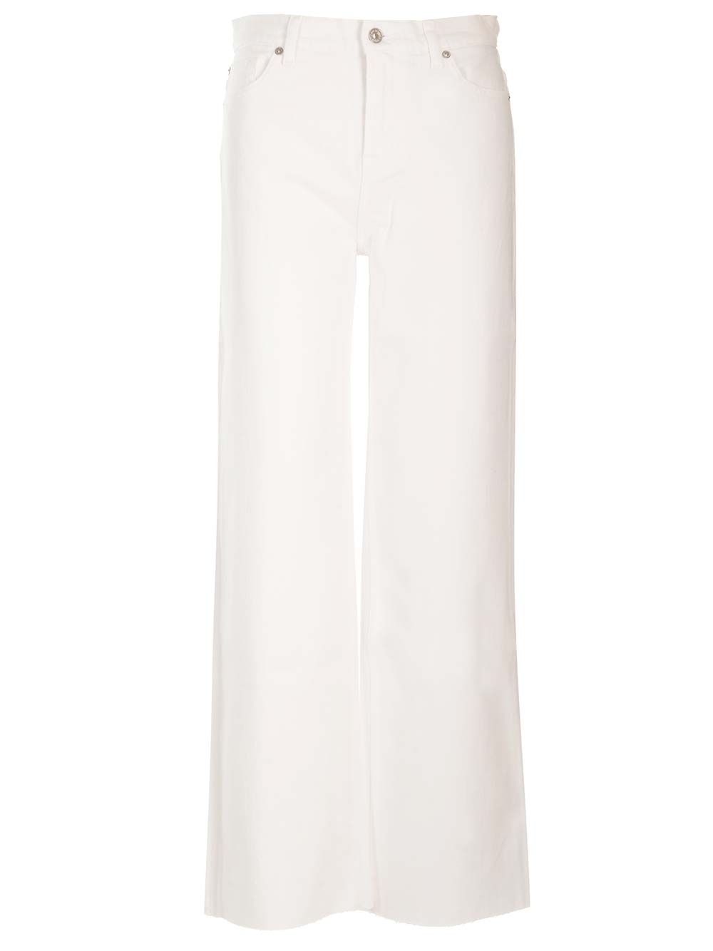 7 For All Mankind Tess Flared Pant With Belt Loops And Back Pockets In White
