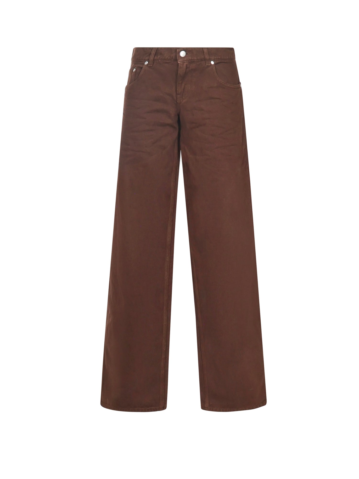 Stella Mccartney Wide Leg Trousers Five Pocket Style In Brown