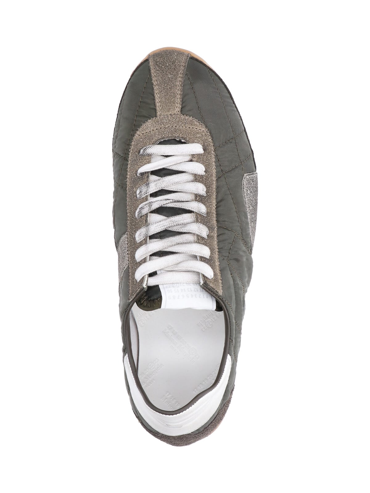 Maison Margiela Quilted-texture Sneakers With Rugged Sole And Suede Overlays In Multi