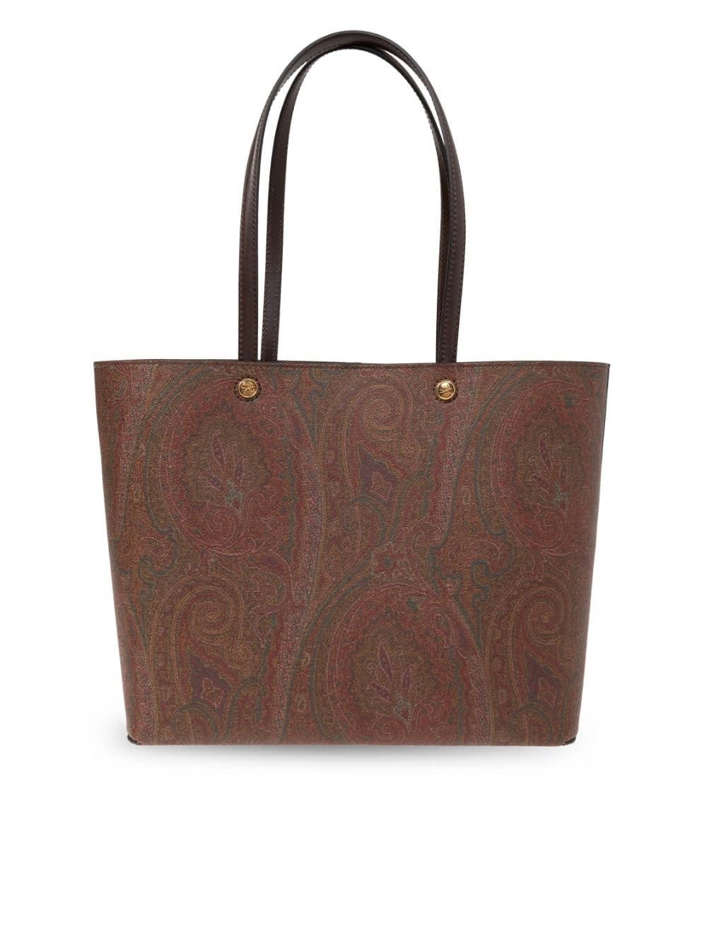 Shop Etro Brown  Essential Large Bag With Clutch