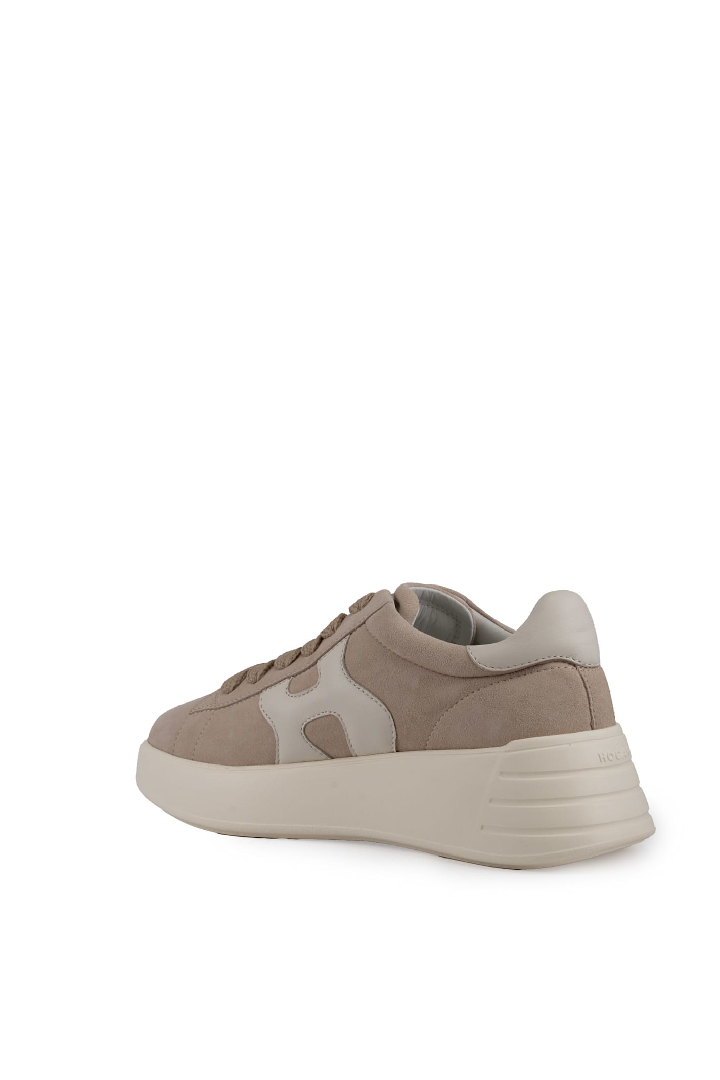 Shop Hogan Rebel Sneakers In Suede In Beige