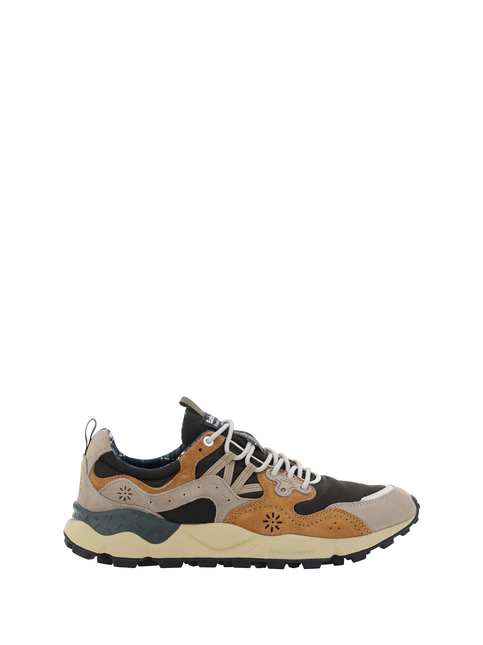 Shop Barbour X Flower Montain Yamano 3 Sneakers In Brown Beige