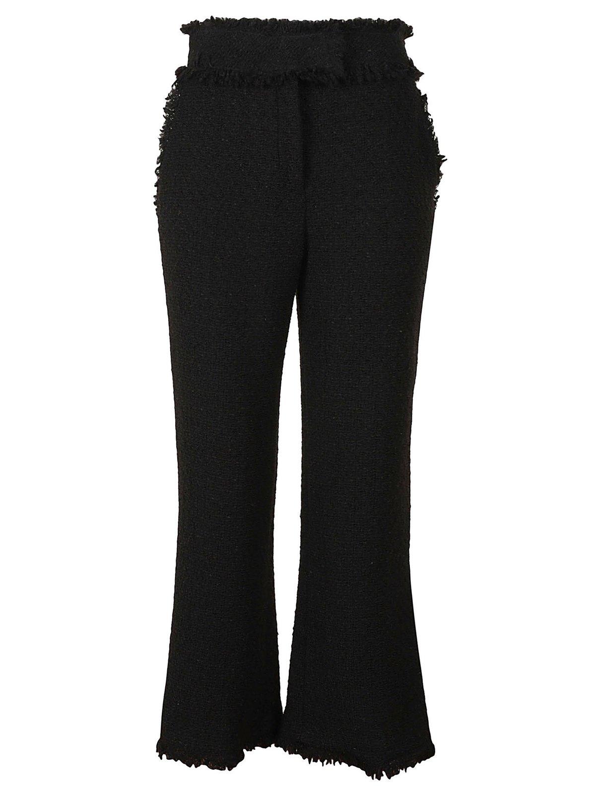 Alberta Ferretti High-waisted Frayed Trousers