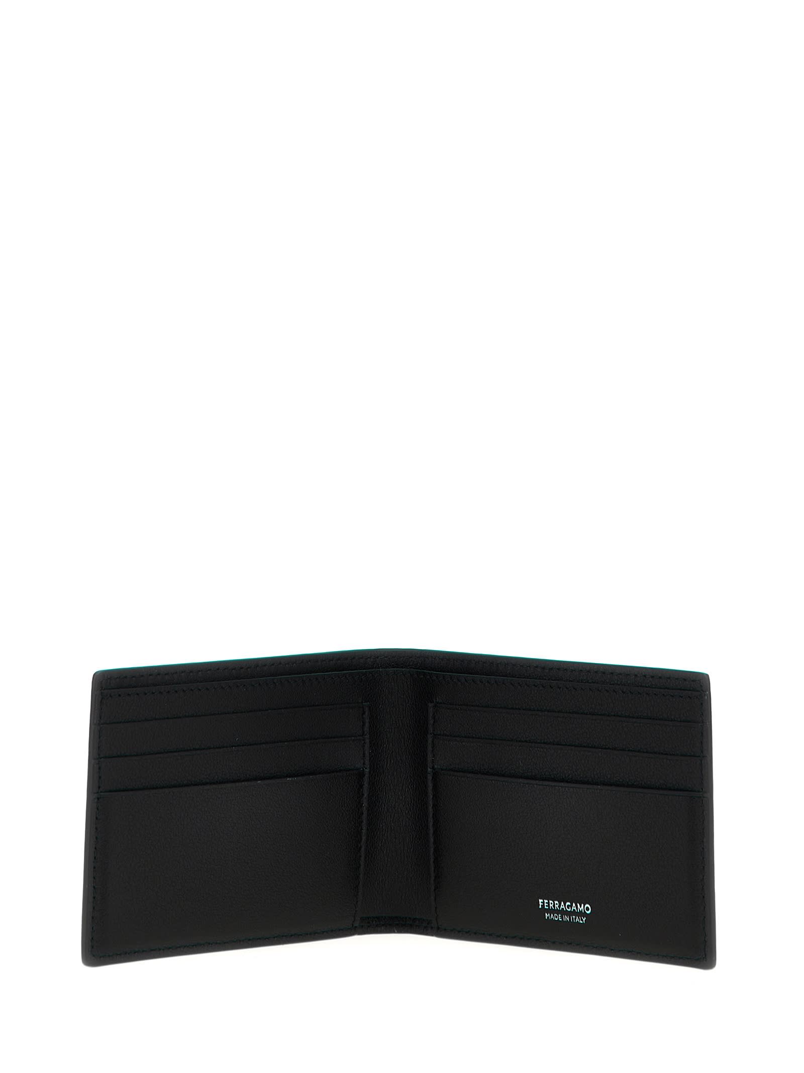 Ferragamo All Over Logo Wallet In Black
