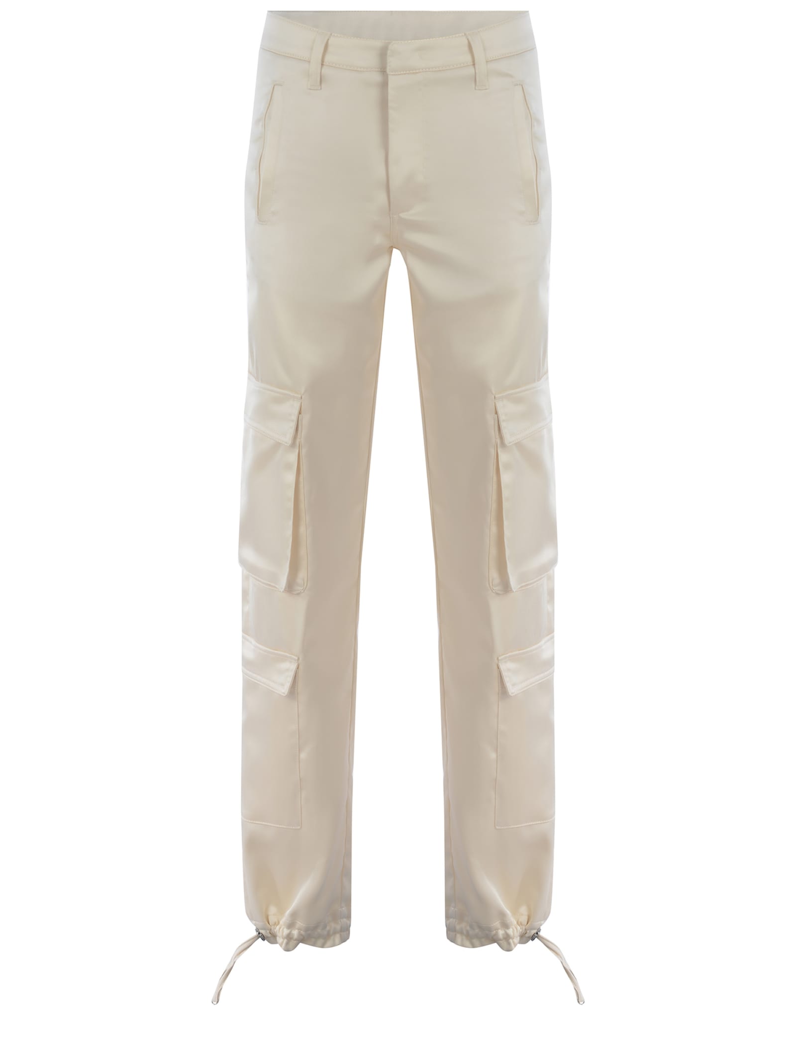 Shop Dondup Cargo Trousers  Tori Made Of Satin In Beige
