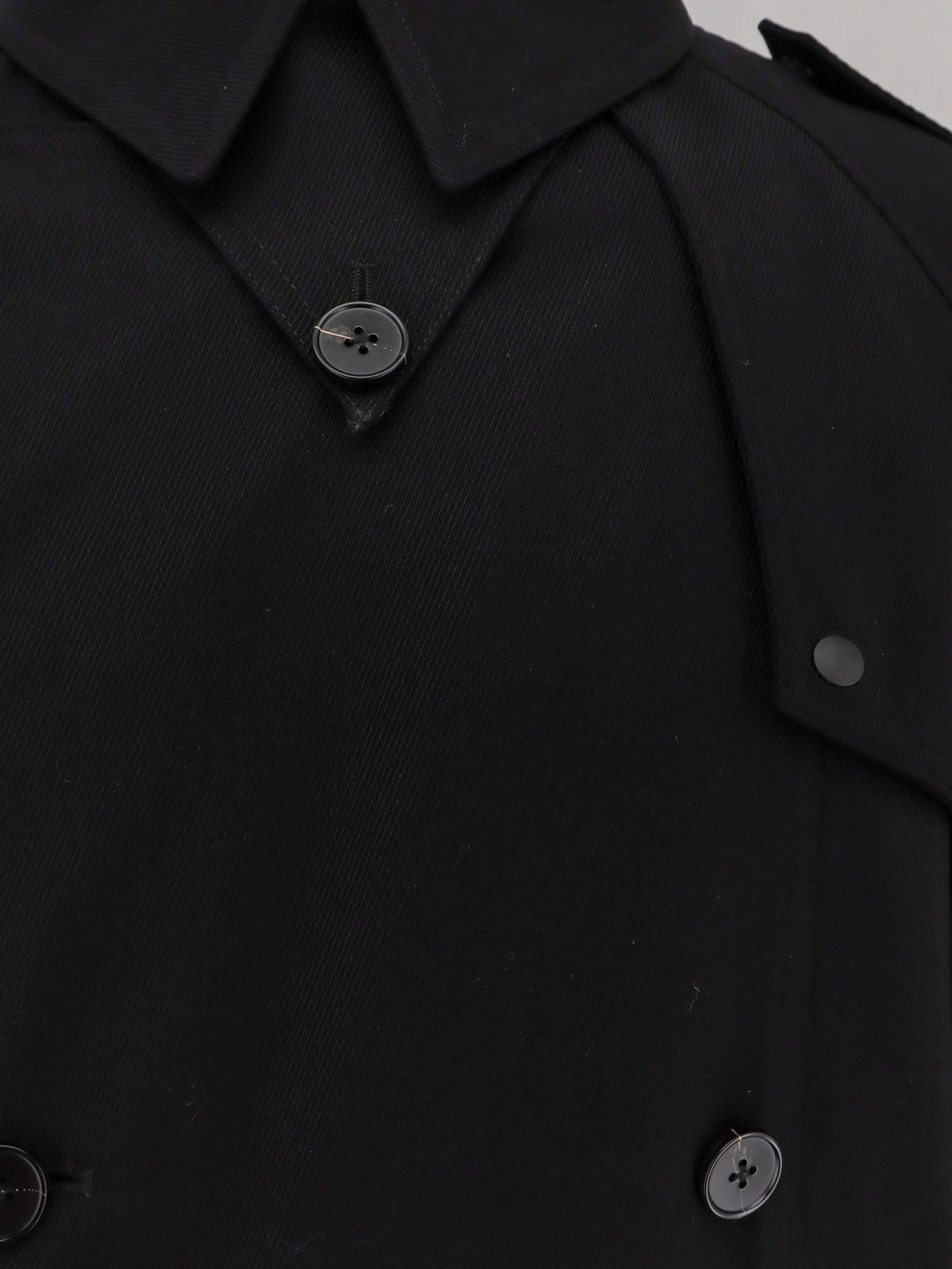 Paltò Luca Drill Superfine Wool 2 Layers Coat In Black