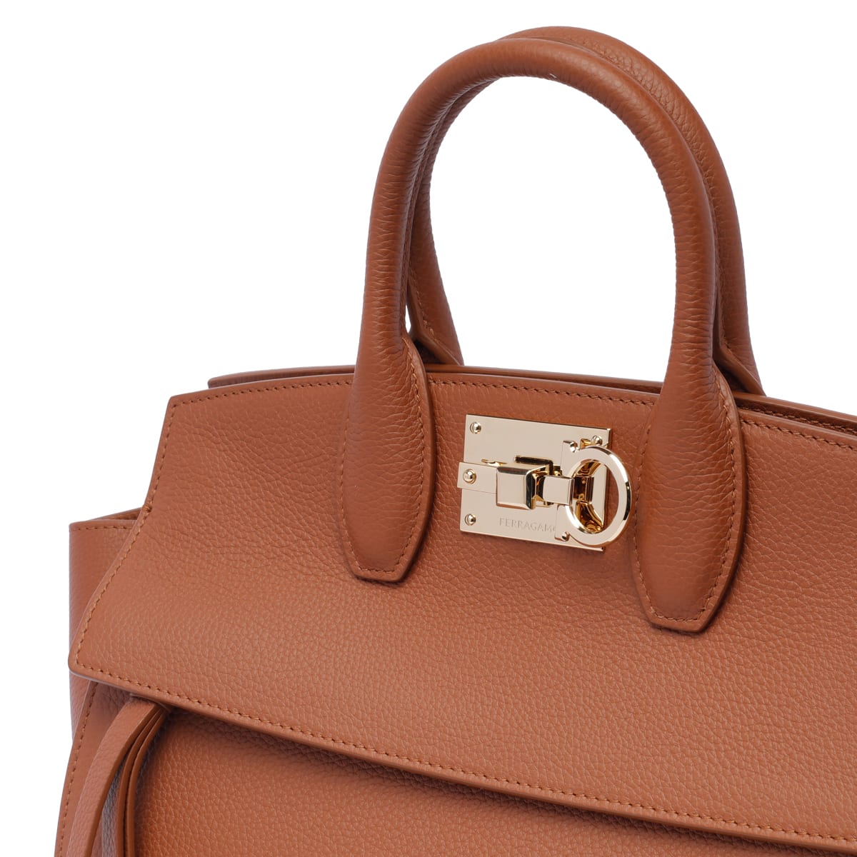 Shop Ferragamo Studio Soft Handbag In Brown