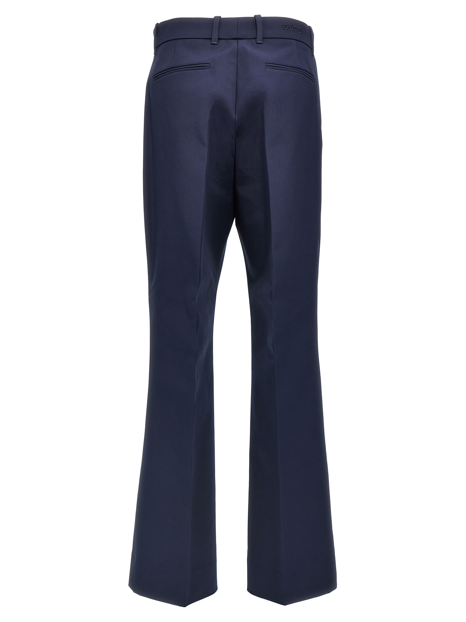 Gucci Pantalone In Cotone Blu Navy Donna In Blue