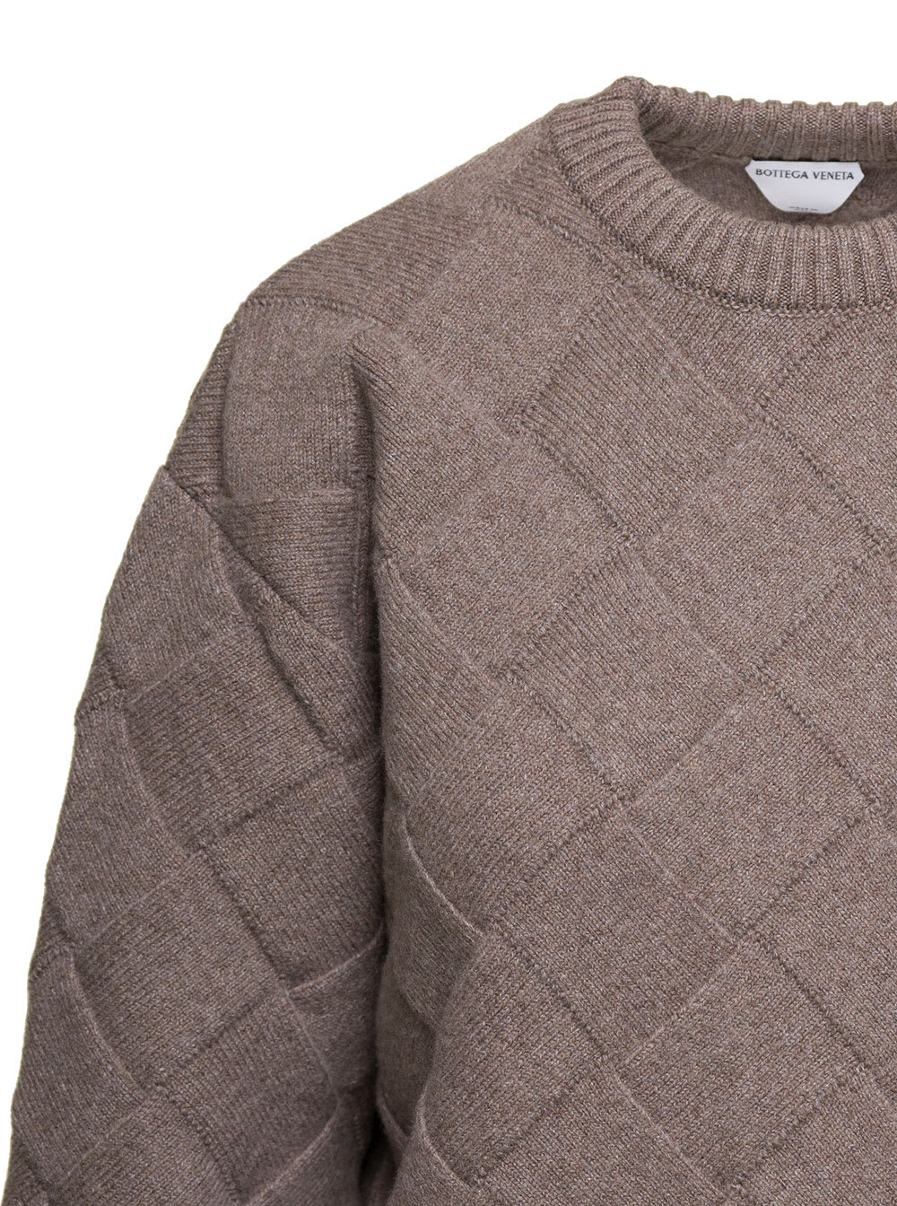 Shop Bottega Veneta Grey Knitted Sweater With 3d Twist In Wool Woman