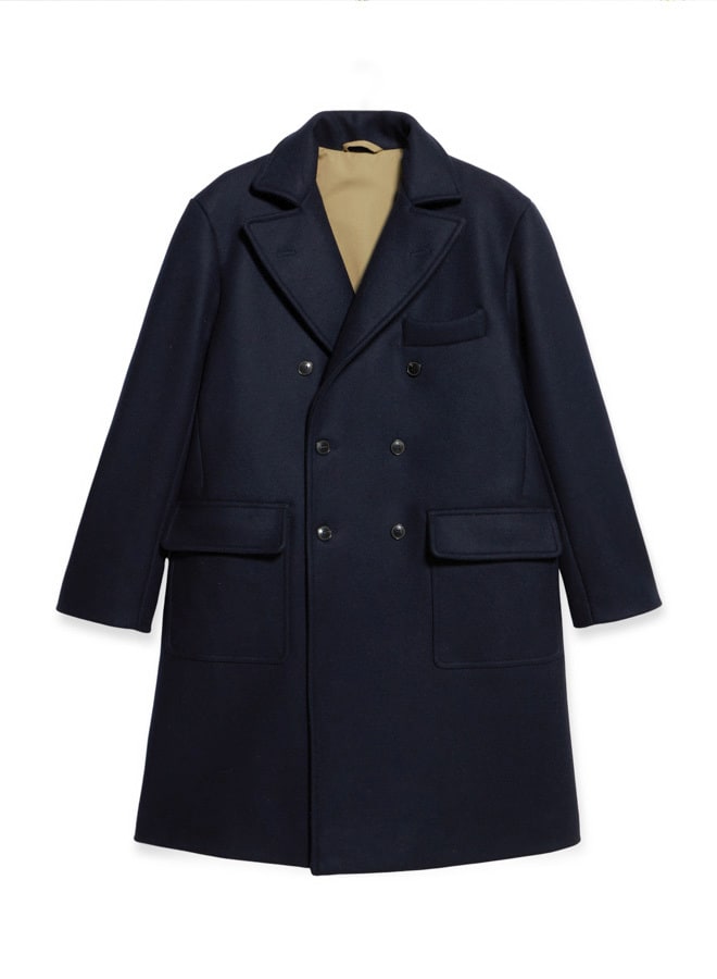 FORTELA WOVEN WOOL BLEND DOUBLE BREASTED COAT 