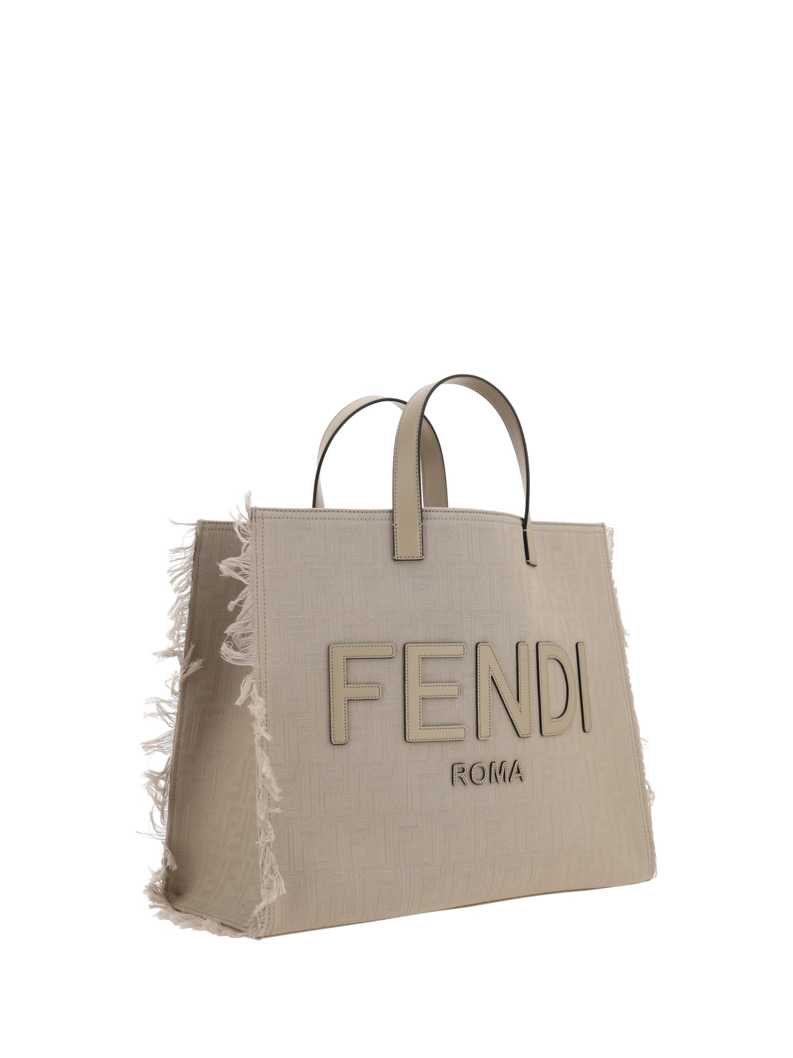 Shop Fendi Shopping Bag In Beige