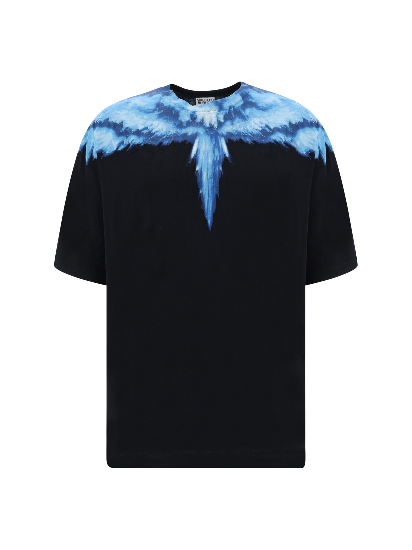 Shop Marcelo Burlon County Of Milan Colordust Wings T-shirt In Black Blue