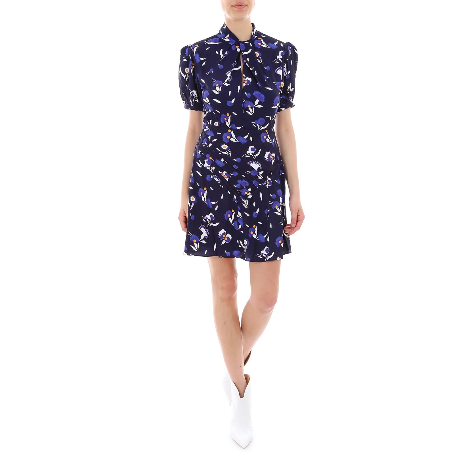 Self Portrait Self Portrait Botanical Printed Mini Dress Blue Italist