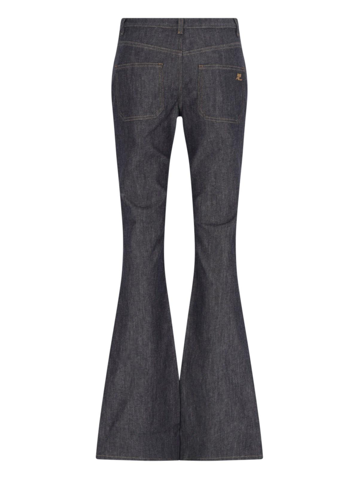 Shop Courrèges Bootcut Jeans In Grey