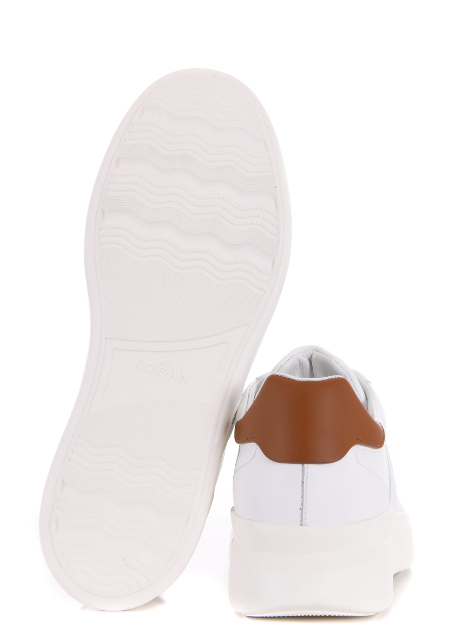 Shop Hogan Sneakers  H580 In Nabuk Disponibile Store Scafati E Pompei In Bianco/cuoio
