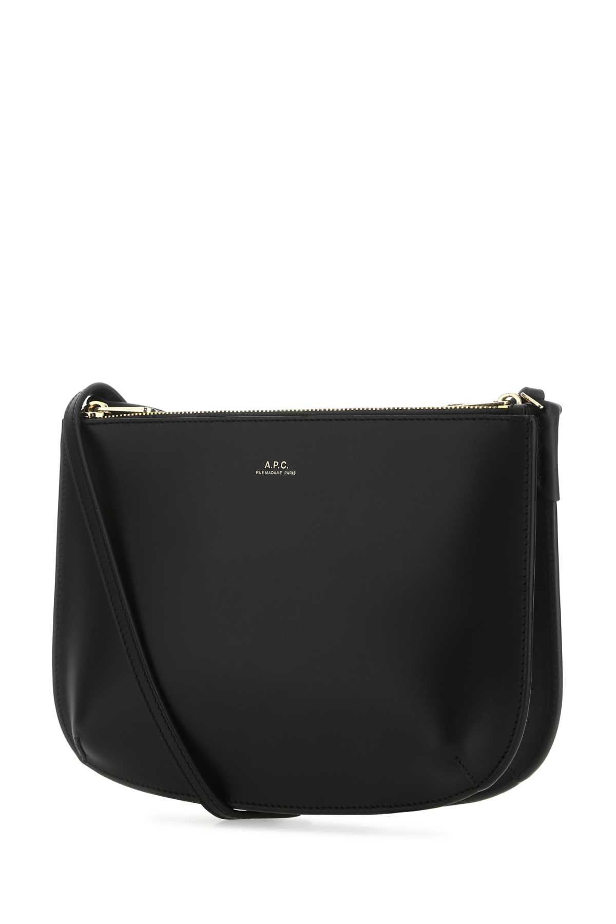 Shop Apc Black Leather Sarah Crossbody Bag In Lzz