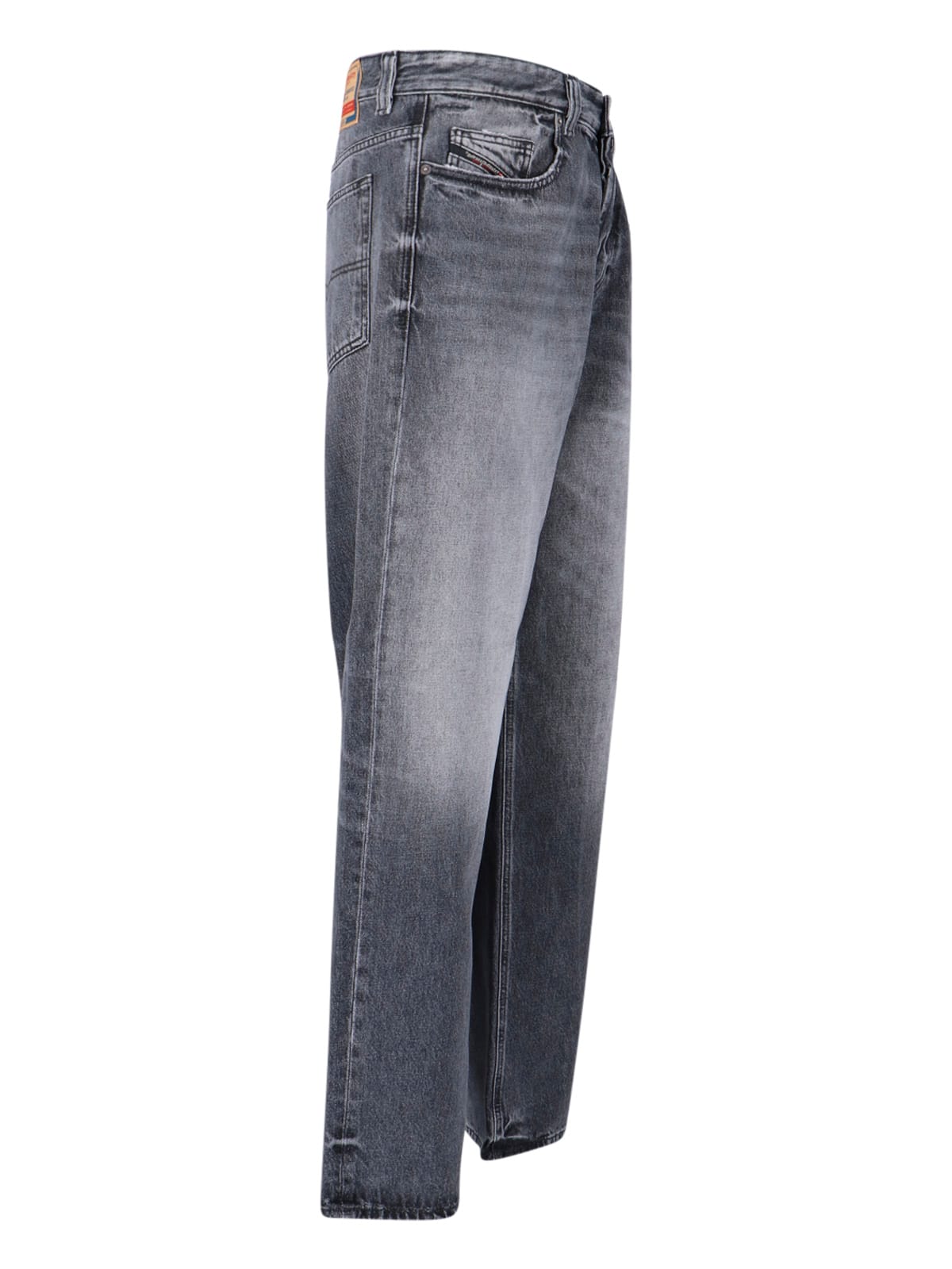 Diesel 2001 D-macro Wide-leg Grey Jeans In Blue