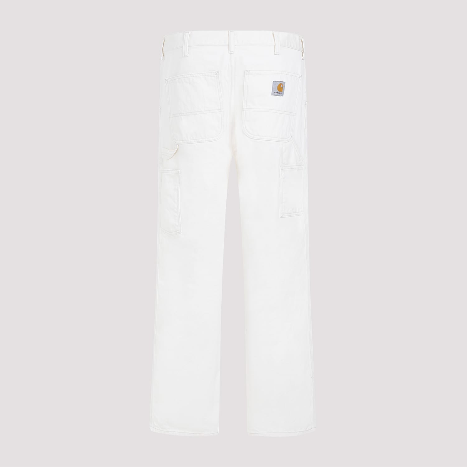 Shop Carhartt Single Knee Pants In White Rinsed