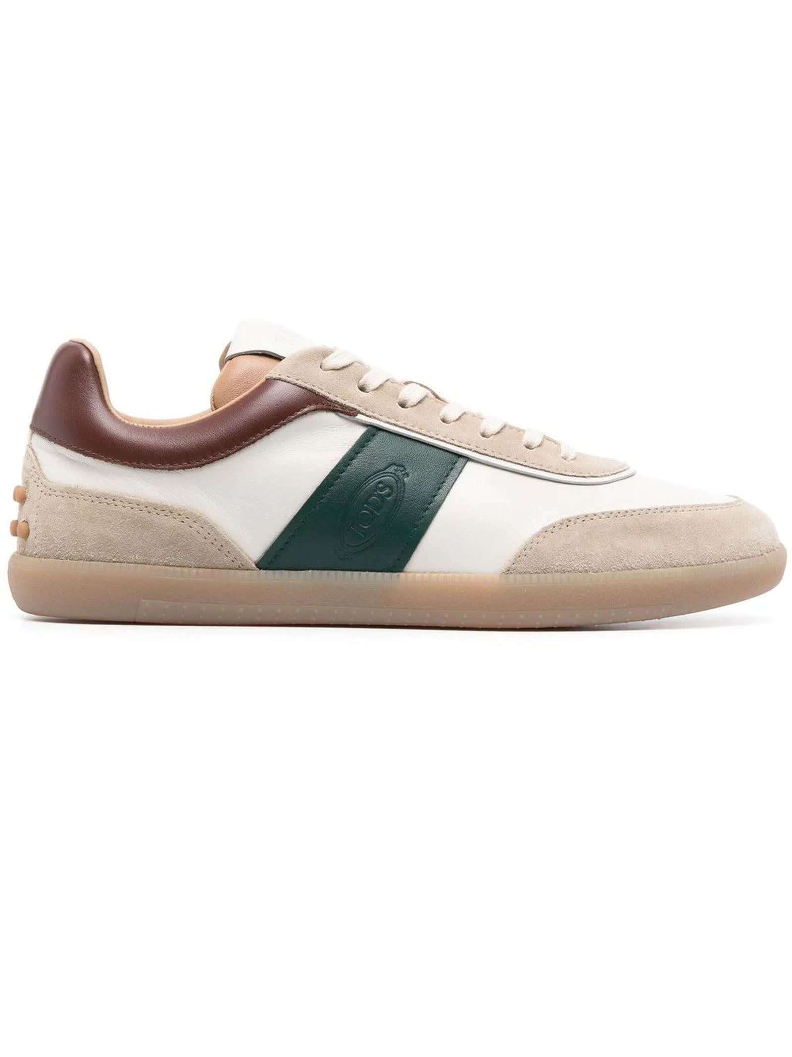 Shop Tod's Sneakers In Beige Suede In Cream