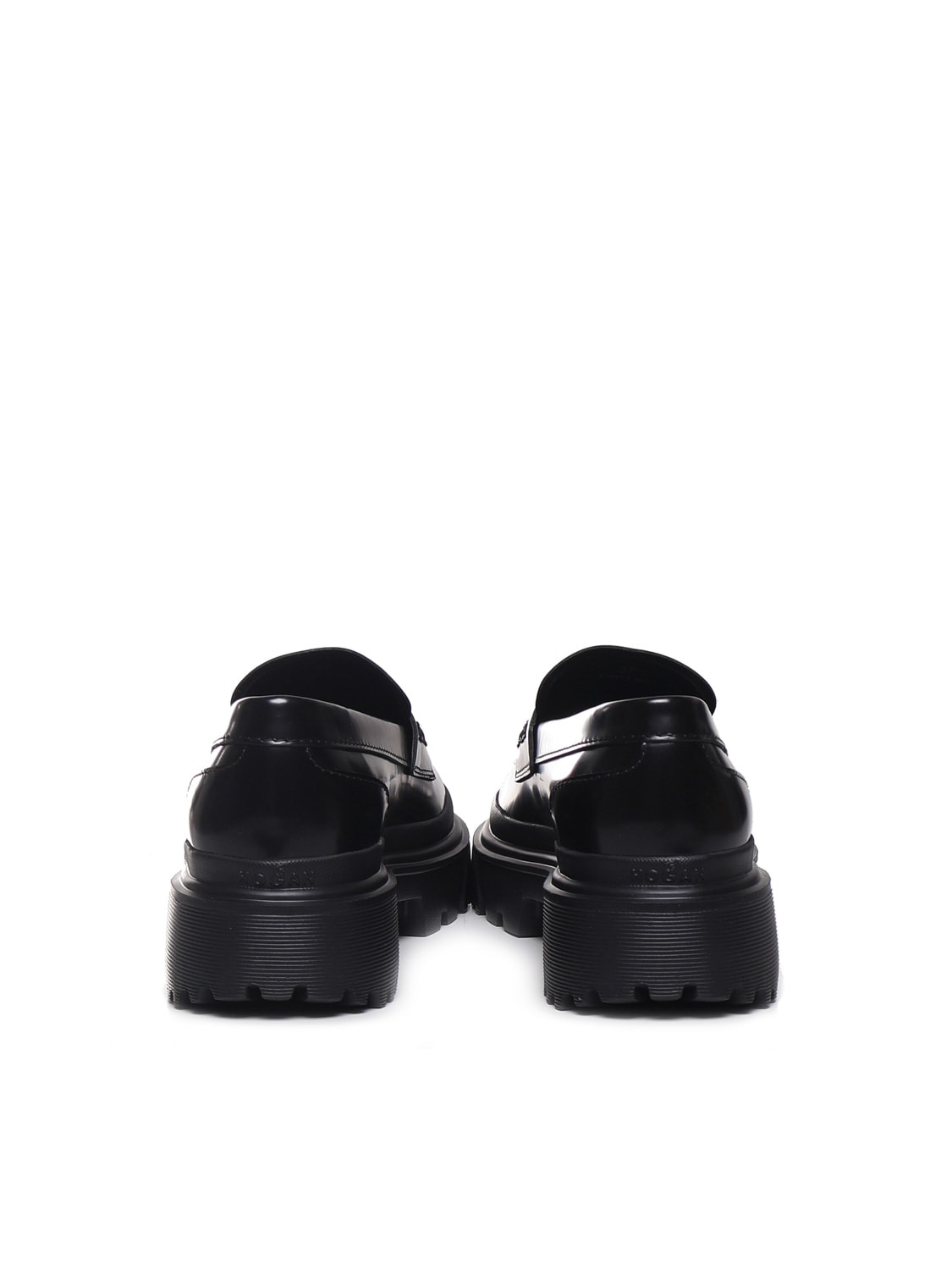 Shop Hogan H619 Loafers In Black