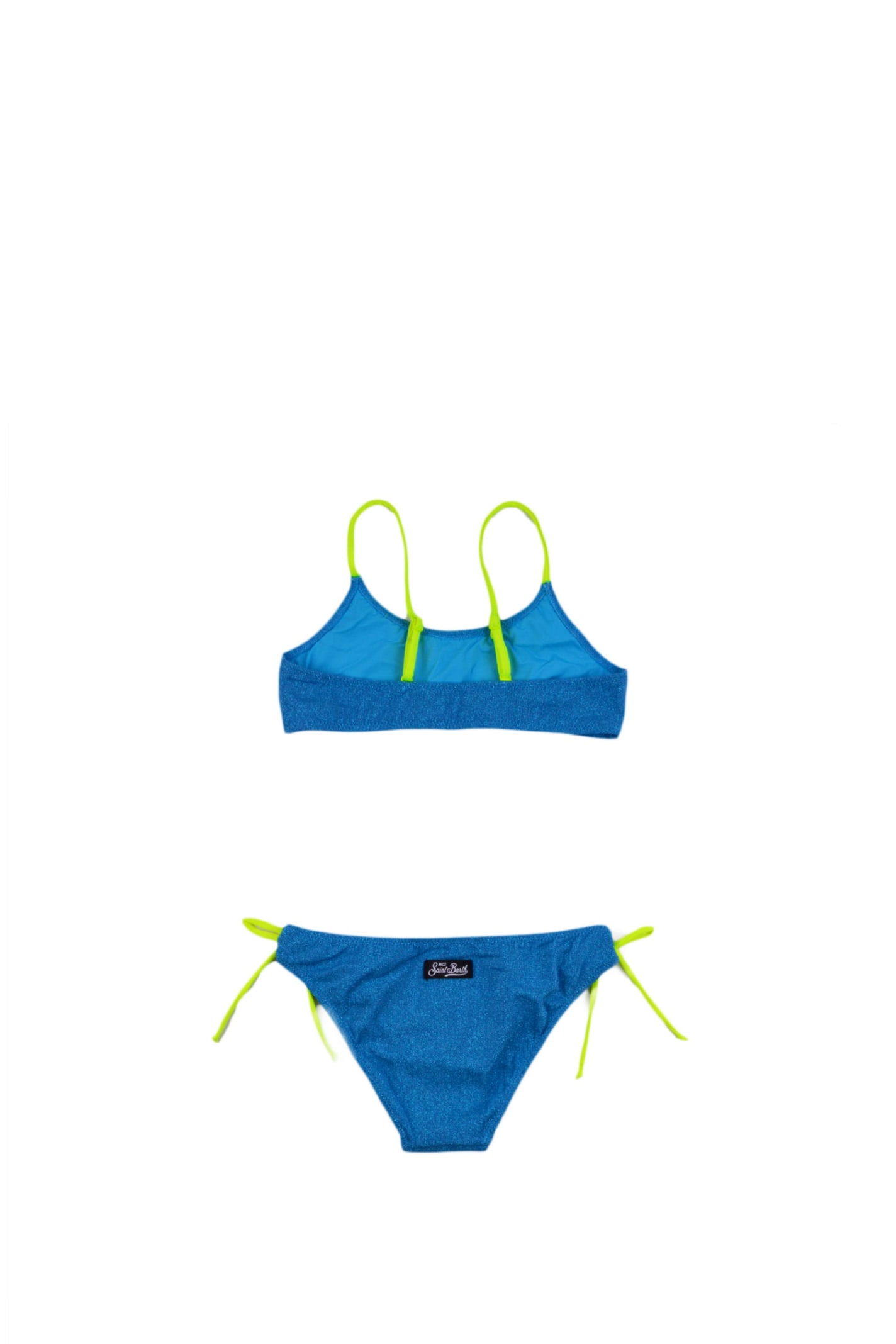 Shop Mc2 Saint Barth Metallic Effect Bikini In Blue