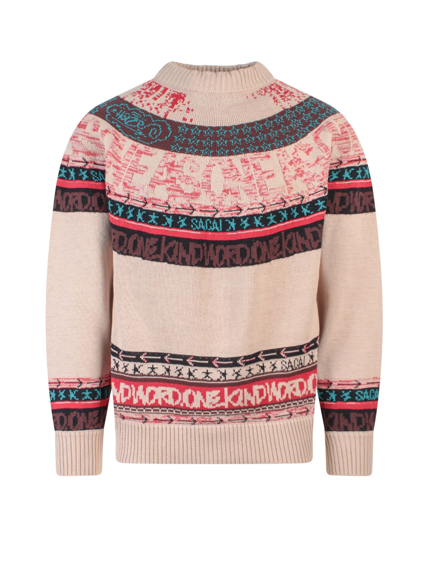 Shop Sacai Sweater In Multicolor
