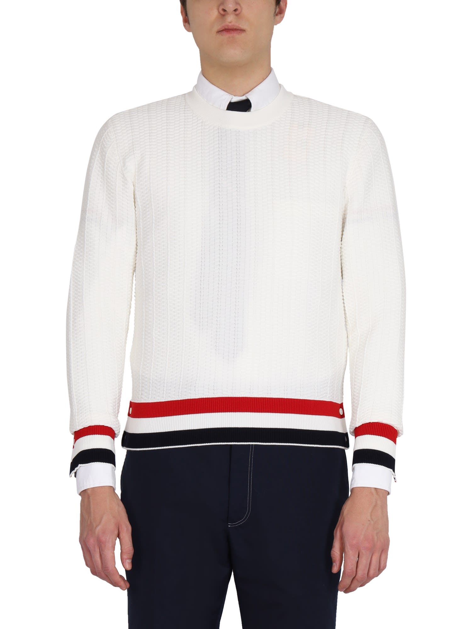 Thom Browne Sweater With Iconic Band