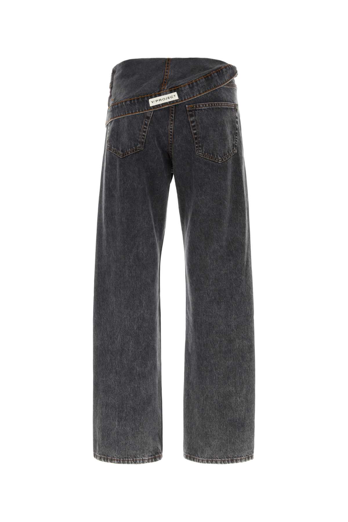 Y/project Black Denim Jeans In Evergreen Vintage Black