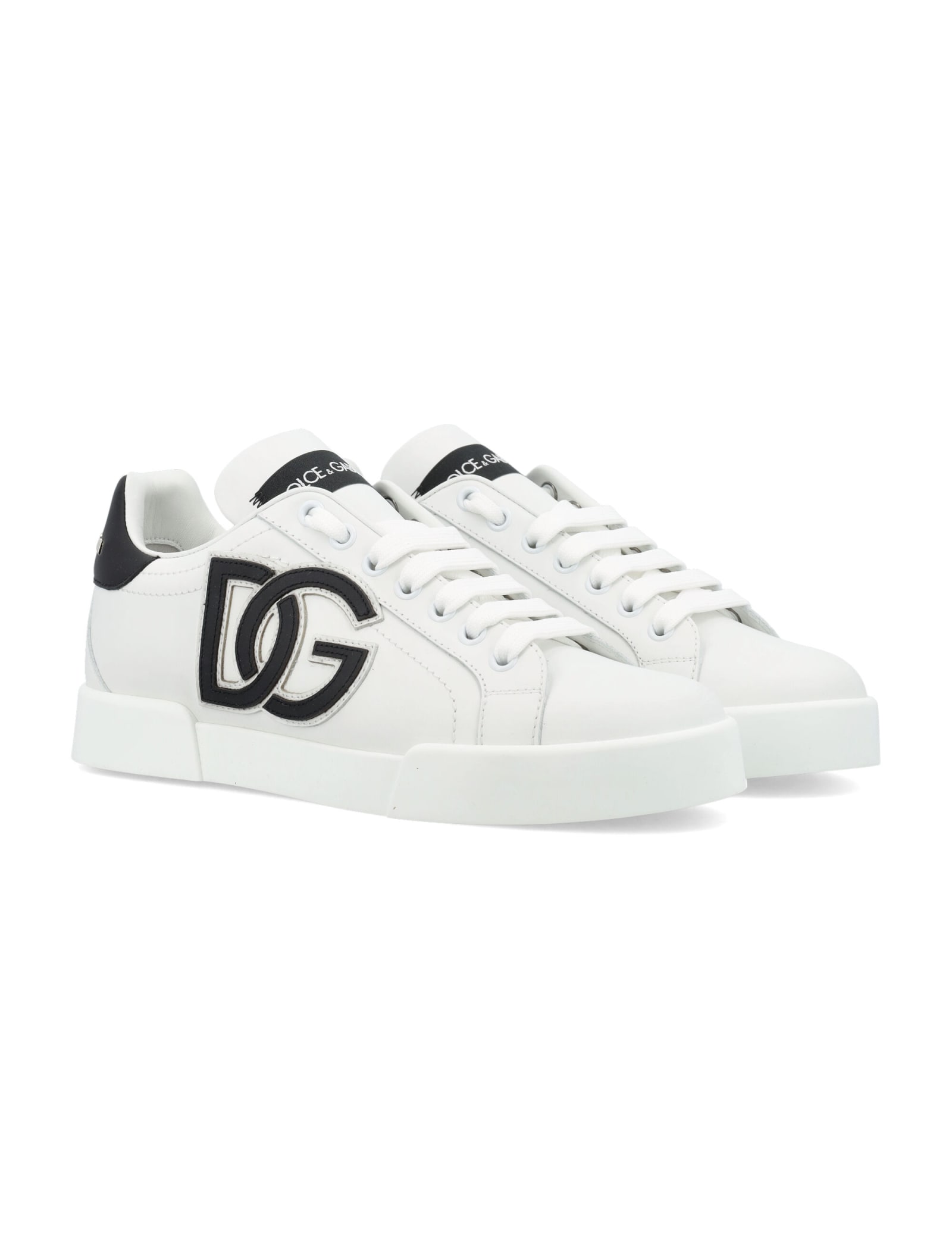 Shop Dolce & Gabbana Portofino Sneakers In White