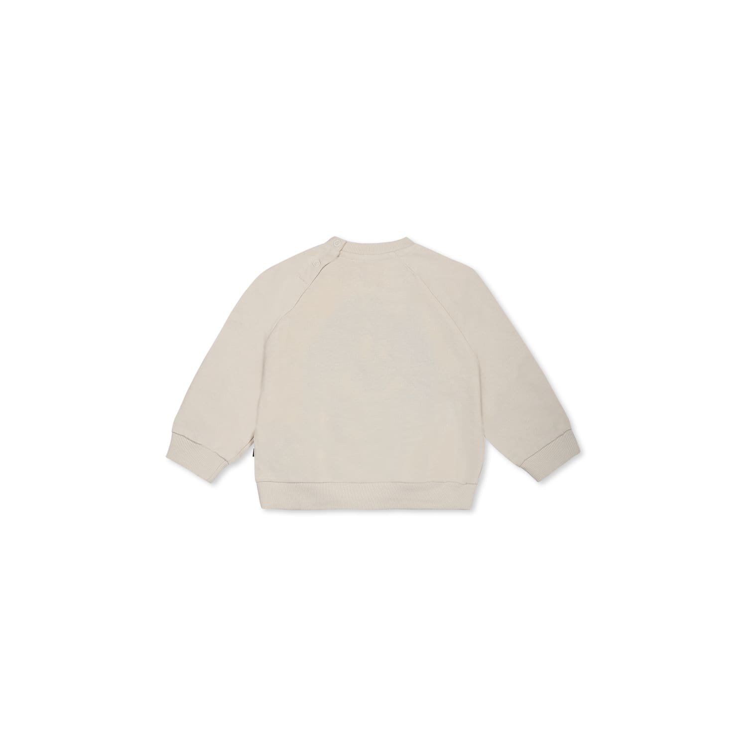 Molo Ivory Sweatshirt For Babykids With Smiely In Ivory