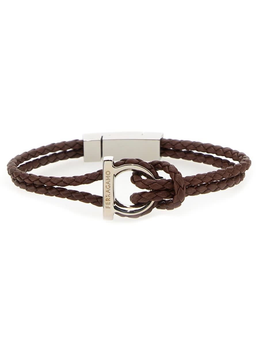 Ferragamo Black Calf Leather Bracelets