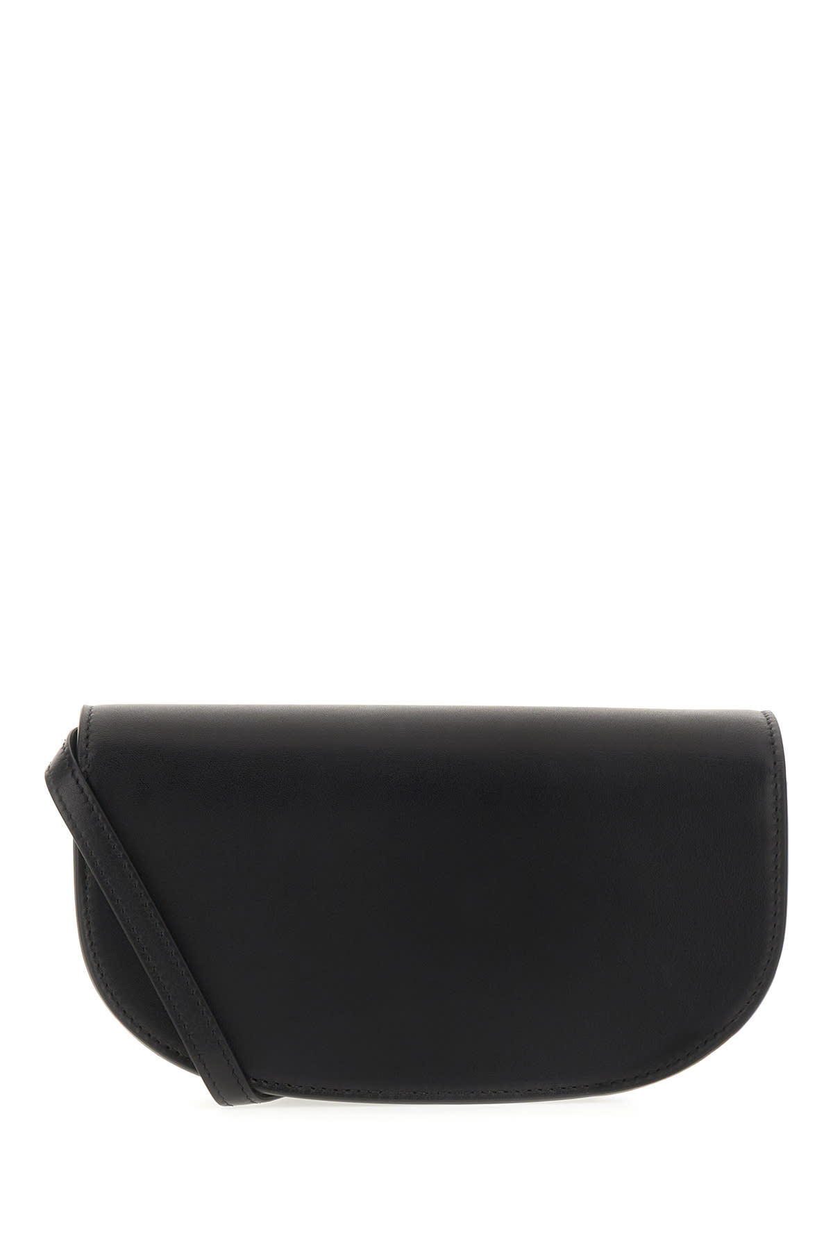 Shop Savette Black Leather Tondo Crescent Crossbody Bag In 001