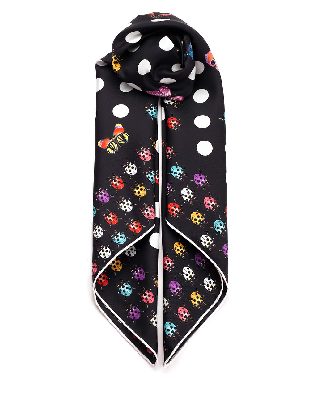 Foulard With Polka Dots And Insects